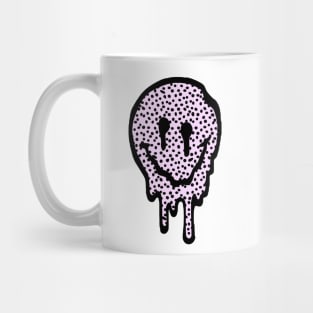 Pink Polka Dot Drippy Smiley Face Mug